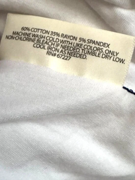 Bobbie Brooks Plus Size White Tunic Top 3/4 Sleeve 1X Cotton Blend Relaxed Fit - Picture 3 of 6